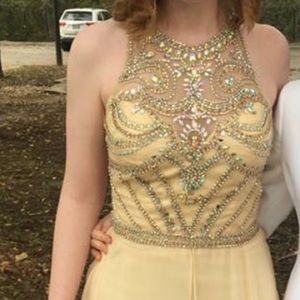 Cream prom dress